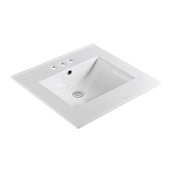 BELLATERRA 302522-B 25 INCH SINGLE SINK CERAMIC TOP WITH 8 INCH WIDESPREAD HOLES