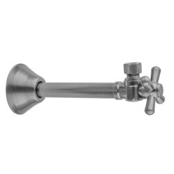 JACLO 630 QUARTER TURN ANGLE PATTERN 1/2 INCH COPPER (SWEAT FIT) X 1/2 INCH O.D. SUPPLY VALVE WITH STANDARD CROSS HANDLE
