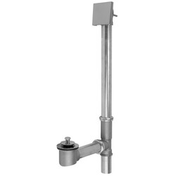 JACLO 368-512 BRASS TUB DRAIN BOTTOM OUTLET LIFT AND TURN WITH FACEPLATE (SQUARE) FULLY POLISHED AND PLATED TUB WASTE