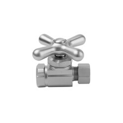 JACLO 590X MULTI TURN STRAIGHT PATTERN 3/8 INCH IPS X 3/8 INCH O.D. SUPPLY VALVE WITH CROSS HANDLE