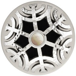 LINKASINK D011 PH-SCR02 MAZE GRID STRAINER-POLISHED HAMMERED FINISH AND MOTHER OF PEARL SCREW