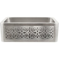 LINKASINK C070-30 SS PNL106 INSET APRON COLLECTION 30 INCH UNDERMOUNT FARM HOUSE STAINLESS STEEL KITCHEN SINK WITH TRIBAL PANEL