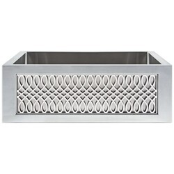 LINKASINK C071-30 SS PNL101 INSET APRON COLLECTION 30 INCH UNDERMOUNT FARM HOUSE STAINLESS STEEL KITCHEN SINK WITH LYRE PANEL