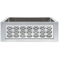 LINKASINK C071-30 SS PNL101 INSET APRON COLLECTION 30 INCH UNDERMOUNT FARM HOUSE STAINLESS STEEL KITCHEN SINK WITH SPOKE PANEL