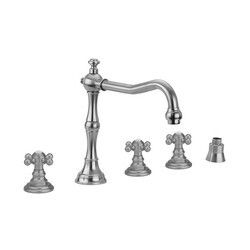 JACLO 9930-T678-S-TRIM ROARING 20'S ROMAN TUB SET WITH BALL CROSS HANDLES AND STRAIGHT HANDSHOWER MOUNT