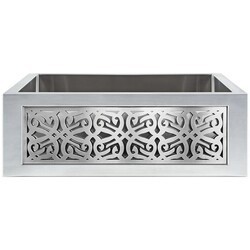 LINKASINK C071-30 SS PNL106 INSET APRON COLLECTION 30 INCH UNDERMOUNT FARM HOUSE STAINLESS STEEL KITCHEN SINK WITH TRIBAL PANEL