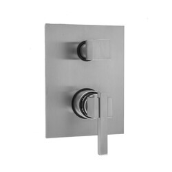 JACLO T7502-TRIM RECTANGLE PLATE WITH CUBIX LEVER THERMOSTATIC VALVE WITH CUBE BUILT-IN 2-WAY OR 3-WAY DIVERTER/VOLUME CONTROLS (J-TH34-686 / J-TH34-687 / J-TH34-688 / J-TH34-689)