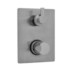 JACLO T7539-TRIM RECTANGLE PLATE WITH THUMB THERMOSTATIC VALVE WITH CONTEMPO SHORT PEG LEVER BUILT-IN 2-WAY OR 3-WAY DIVERTER/VOLUME CONTROLS (J-TH34-686 / J-TH34-687 / J-TH34-688 / J-TH34-689)