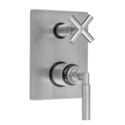 JACLO T7549-TRIM RECTANGLE PLATE WITH SLIM LEVER THERMOSTATIC VALVE WITH SLIM CROSS BUILT-IN 2-WAY OR 3-WAY DIVERTER/VOLUME CONTROLS (J-TH34-686 / J-TH34-687 / J-TH34-688 / J-TH34-689)