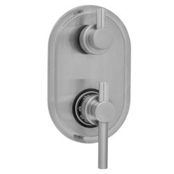 JACLO T8536-TRIM OVAL PLATE WITH CONTEMPO PEG LEVER THERMOSTATIC VALVE WITH SHORT PEG LEVER BUILT-IN 2-WAY OR 3-WAY DIVERTER/VOLUME CONTROLS (J-TH34-686 / J-TH34-687 / J-TH34-688 / J-TH34-689)