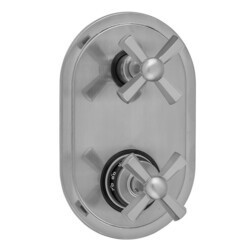 JACLO T9585-TRIM OVAL PLATE WITH HEX CROSS THERMOSTATIC VALVE WITH HEX CROSS BUILT-IN 2-WAY OR 3-WAY DIVERTER/VOLUME CONTROLS (J-TH34-686 / J-TH34-687 / J-TH34-688 / J-TH34-689)