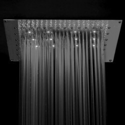 JACLO 4040-DLCT-PCH 40 X 40 INCH 1-FUNCTION CHROMATHERAPY QUADRATO FLAT DREAM LIGHT SHOWERHEAD IN POLISHED CHROME