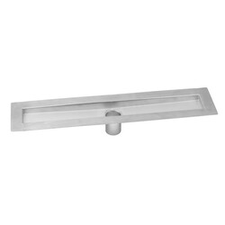 JACLO 88224-BSS 24 INCH ZERO EDGE BOTTOM OUTLET CHANNEL DRAIN BODY IN BRUSHED STAINLESS