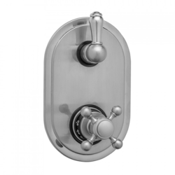 JACLO T9534-TRIM OVAL PLATE WITH BALL CROSS THERMOSTATIC VALVE WITH REGENCY PEG LEVER BUILT-IN 2-WAY OR 3-WAY DIVERTER/VOLUME CONTROLS (J-TH34-686 / J-TH34-687 / J-TH34-688 / J-TH34-689)