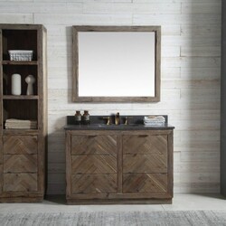 LEGION FURNITURE WH8548 48 INCH WOOD VANITY IN BROWN WITH MARBLE TOP, NO FAUCET
