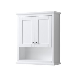 WYNDHAM COLLECTION WCV2323WCWH AVERY 25 INCH WALL-MOUNTED BATHROOM STORAGE CABINET IN WHITE