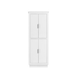 AVANITY 170512-LT24-WTS 24 INCH LINEN TOWER FOR ALLIE / AUSTEN IN WHITE WITH SILVER TRIM