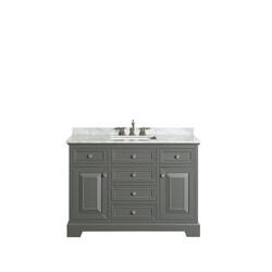 EVIVA EVVN123-48 MONROE 48 INCH BATHROOM VANITY WITH WHITE CARRARA MARBLE TOP AND UNDERMOUNT PORCELAIN SINK