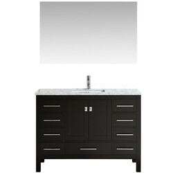 EVIVA EVVN412-42 ABERDEEN 42 INCH TRANSITIONAL BATHROOM VANITY WITH WHITE CARRERA COUNTERTOP