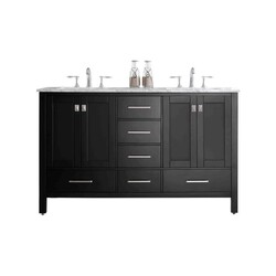 EVIVA EVVN412-60 ABERDEEN 60 INCH TRANSITIONAL BATHROOM VANITY WITH WHITE CARRERA COUNTERTOP