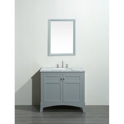 EVIVA EVVN514-36 NEW YORK 36 INCH BATHROOM VANITY WITH WHITE MARBLE CARRERA COUNTER-TOP AND SINK