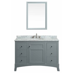 EVIVA EVVN514-42 NEW YORK 42 INCH BATHROOM VANITY WITH WHITE MARBLE CARRERA COUNTER-TOP AND SINK