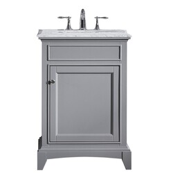 EVIVA EVVN709-24GR ELITE STAMFORD 24 INCH GRAY SOLID WOOD BATHROOM VANITY SET WITH DOUBLE OG WHITE CARRERA MARBLE TOP AND WHITE UNDERMOUNT PORCELAIN SINK