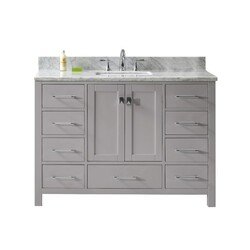 VIRTU USA GS-50048-WMSQ-NM CAROLINE AVENUE 48 INCH SINGLE BATH VANITY WITH MARBLE TOP AND SQUARE SINK WITHOUT FAUCET