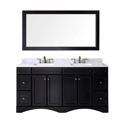 VIRTU USA ED-25072-WMSQ-ES-00 TALISA 72 INCH DOUBLE BATH VANITY IN ESPRESSO WITH MARBLE TOP AND SQUARE SINK WITH FAUCET AND MIRROR