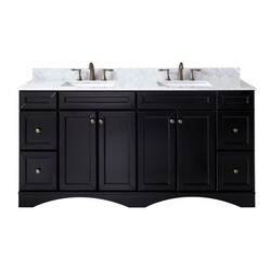 VIRTU USA ED-25072-WMSQ-ES-00-NM TALISA 72 INCH DOUBLE BATH VANITY IN ESPRESSO WITH MARBLE TOP AND SQUARE SINK WITH FAUCET