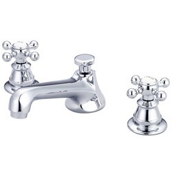 WATER-CREATION F2-0009-BX AMERICAN 20TH CENTURY CLASSIC WIDESPREAD LAVATORY FAUCETS WITH POP-UP DRAIN WITH METAL CROSS HANDLES, HOT AND COLD LABELS INCLUDED