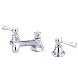 WATER-CREATION F2-0009-TL AMERICAN 20TH CENTURY CLASSIC WIDESPREAD LAVATORY FAUCETS WITH POP-UP DRAIN WITH TORCH LEVER HANDLES, HOT AND COLD LABELS INCLUDED