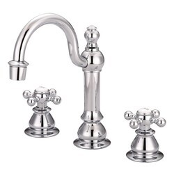 WATER-CREATION F2-0012-BX AMERICAN 20TH CENTURY CLASSIC WIDESPREAD LAVATORY FAUCETS WITH POP-UP DRAIN WITH METAL LEVER HANDLES, HOT AND COLD LABELS INCLUDED