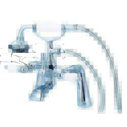 WATER-CREATION F6-0003-PL VINTAGE CLASSIC 7 INCH SPREAD DECK MOUNT TUB FAUCET WITH HANDHELD SHOWER WITH PORCELAIN LEVER HANDLES WITHOUT LABELS
