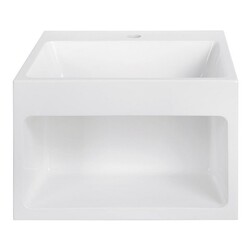 STREAMLINE K-1206-SLSWS-18 18 INCH VANITY WITH SOLID SURFACE RESIN TOP IN GLOSSY WHITE