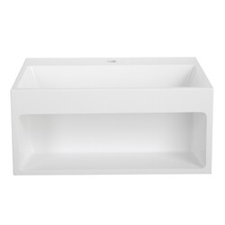 STREAMLINE K-1206-SLSWS-26 26 INCH VANITY WITH SOLID SURFACE RESIN TOP IN GLOSSY WHITE