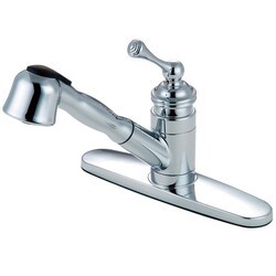 KINGSTON BRASS KB389BL VINTAGE 8-INCH SINGLE HANDLE PULL OUT KITCHEN WASHERLESS CARTRIDGE