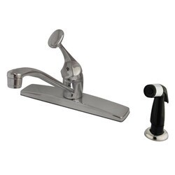 KINGSTON BRASS KB0572 COLUMBIA SINGLE-HANDLE 8-INCH CENTERSET KITCHEN FAUCET IN POLISHED CHROME WITH SPRAYER