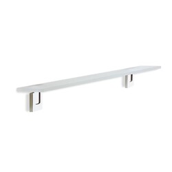 STILHAUS Q04-08 QUID 23.6 INCH FROSTED GLASS BATHROOM SHELF WITH CHROME HOLDERS