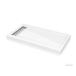 FLEURCO ABE3260-18-B ABE QUAD 32 X 60 INCH BASE WITH SIDE LINEAR DRAIN COVER, NON LUCITE