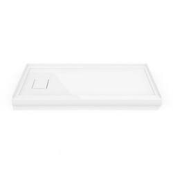 FLEURCO ADT6032-18-3 ADT 60 X 32 INCH IN-LINE CONCEALED SIDE DRAIN BASE WITH 3 INTEGRATED TILE FLANGES