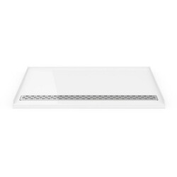 FLEURCO AZM6032-18-B AZM 60 X 32 INCH IN-LINE BASE ZERO THRESHOLD BASE WITH 3 INTEGRATED TILE FLANGES AND LINEAR DRAIN COVER, NON LUCITE