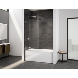 FLEURCO VQRXTO29-40 SELECT SOLO 29 W X 63 H INCH WALK-IN ROUND TOP TUB PANEL WITH OVAL HINGES AND 3/8 INCH CLEAR GLASS