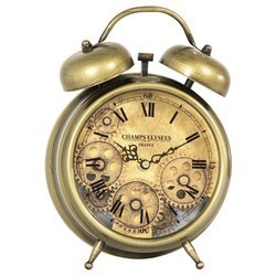 YOSEMITE 5120009 AGED BRONZE AND BRASS GEARS TABLE CLOCK