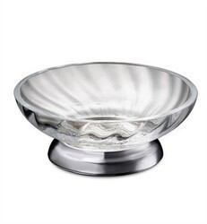 WINDISCH 92801 SPIRAL TWISTED GLASS SOAP DISH WITH BASE