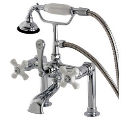 KINGSTON BRASS AE112T1 VINTAGE DECK MOUNT CLAWFOOT TUB FAUCET IN CHROME