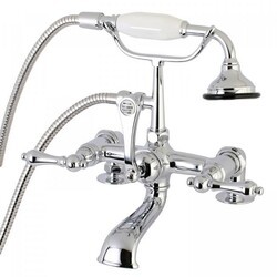 KINGSTON BRASS AE204T1 VINTAGE CLAWFOOT TUB FAUCET WITH HAND SHOWER IN CHROME