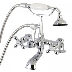 KINGSTON BRASS AE210T1 VINTAGE CLAWFOOT TUB FAUCET WITH HAND SHOWER IN CHROME