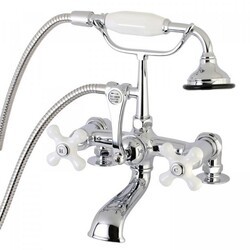 KINGSTON BRASS AE212T1 VINTAGE CLAWFOOT TUB FAUCET WITH HAND SHOWER IN CHROME