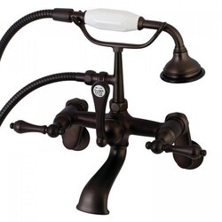 KINGSTON BRASS AE51T5 VINTAGE CLAWFOOT TUB FAUCET WITH HAND SHOWER IN OIL RUBBED BRONZE